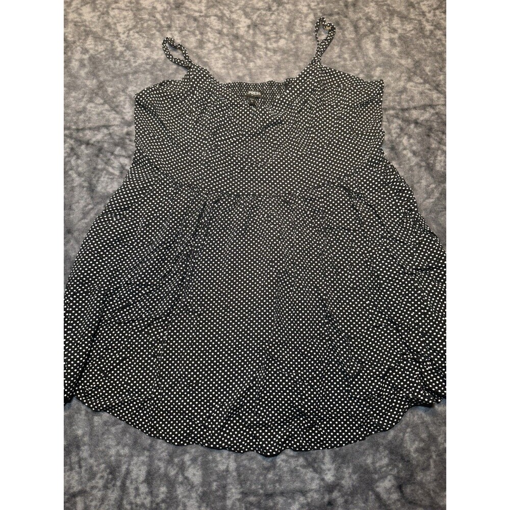 Express Women’s XL Dress Black/White Polka Dot sweetheart Smocked sundress